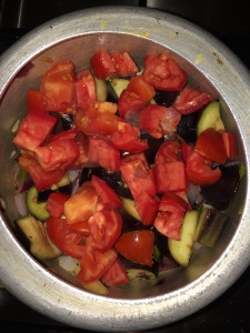 Add the tomato and saute.
